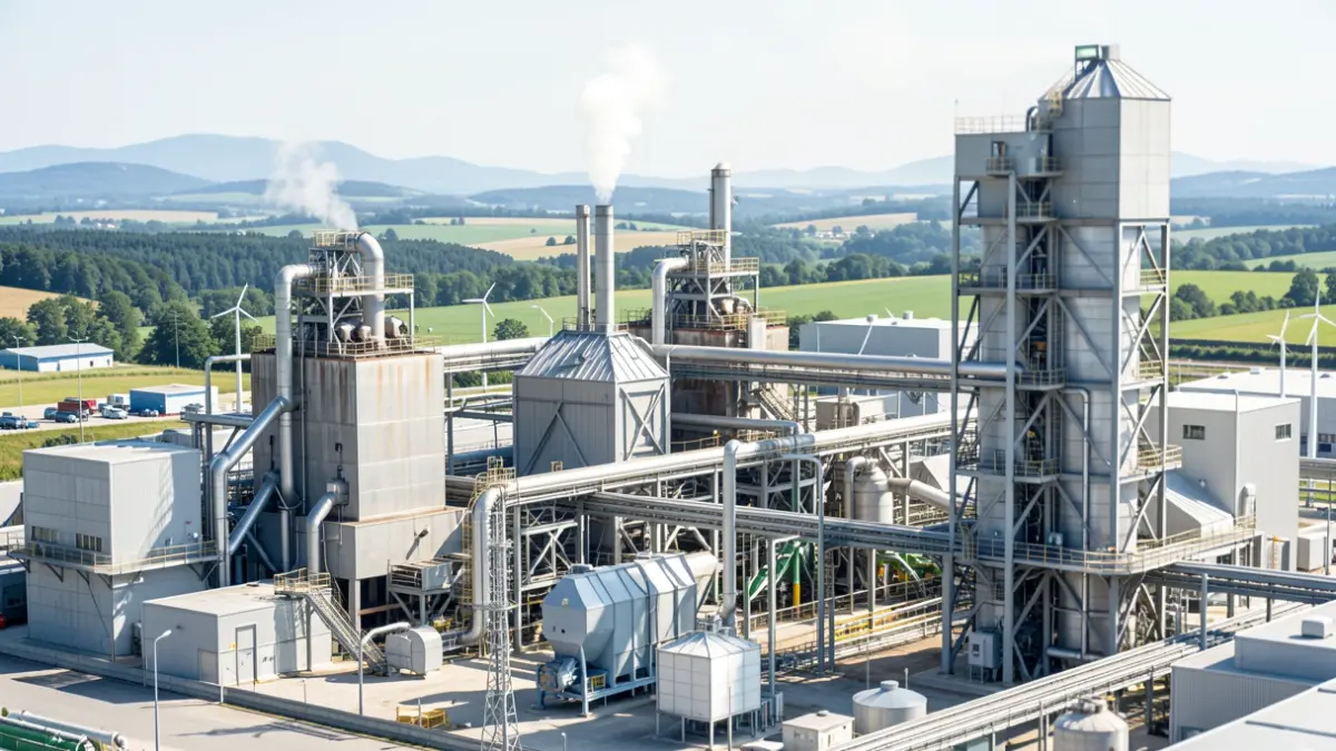 Imagen genérica de las modernas instalaciones industriales de la planta de ArcelorMittal en Sestao, enfocada en energías renovables y producción sostenible.