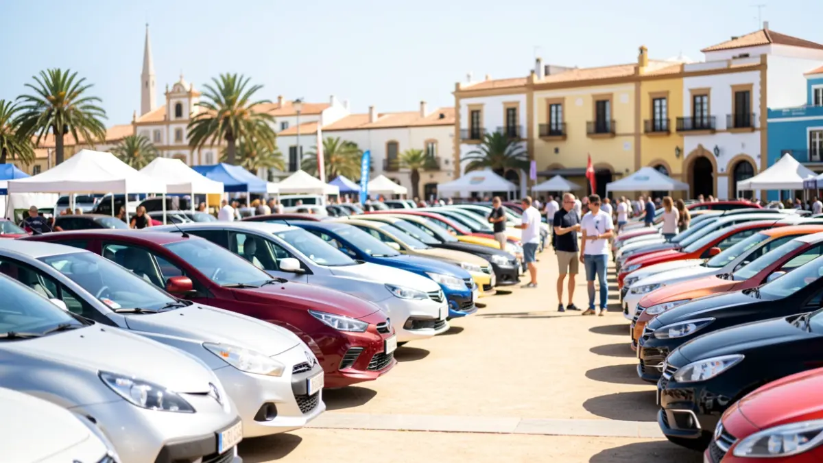 Generic image of an outdoor car fair in the Canary Islands.