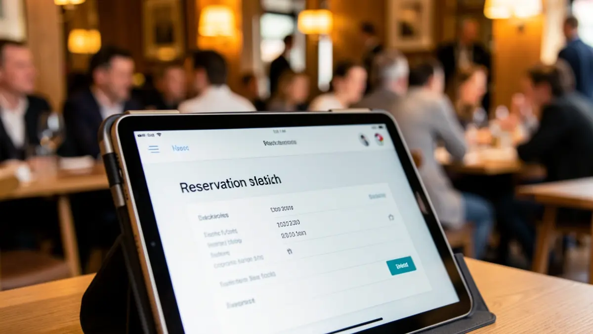 Generic image of a restaurant reservation confirmation screen on a tablet.