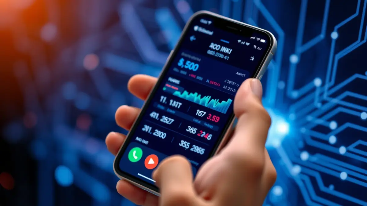Imagen genérica: un smartphone con una aplicación bancaria, representando la transformación digital de la banca.