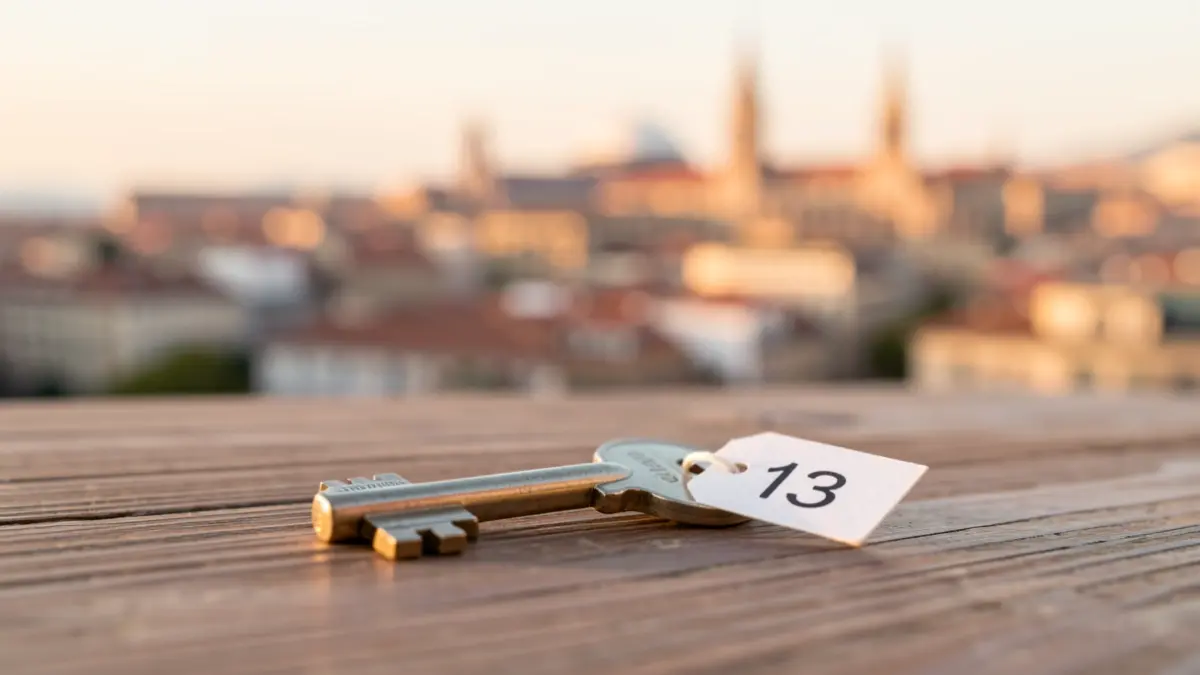 Imagen genérica de una llave con el número 13, simbolizando la baja oferta de apartamentos turísticos.
