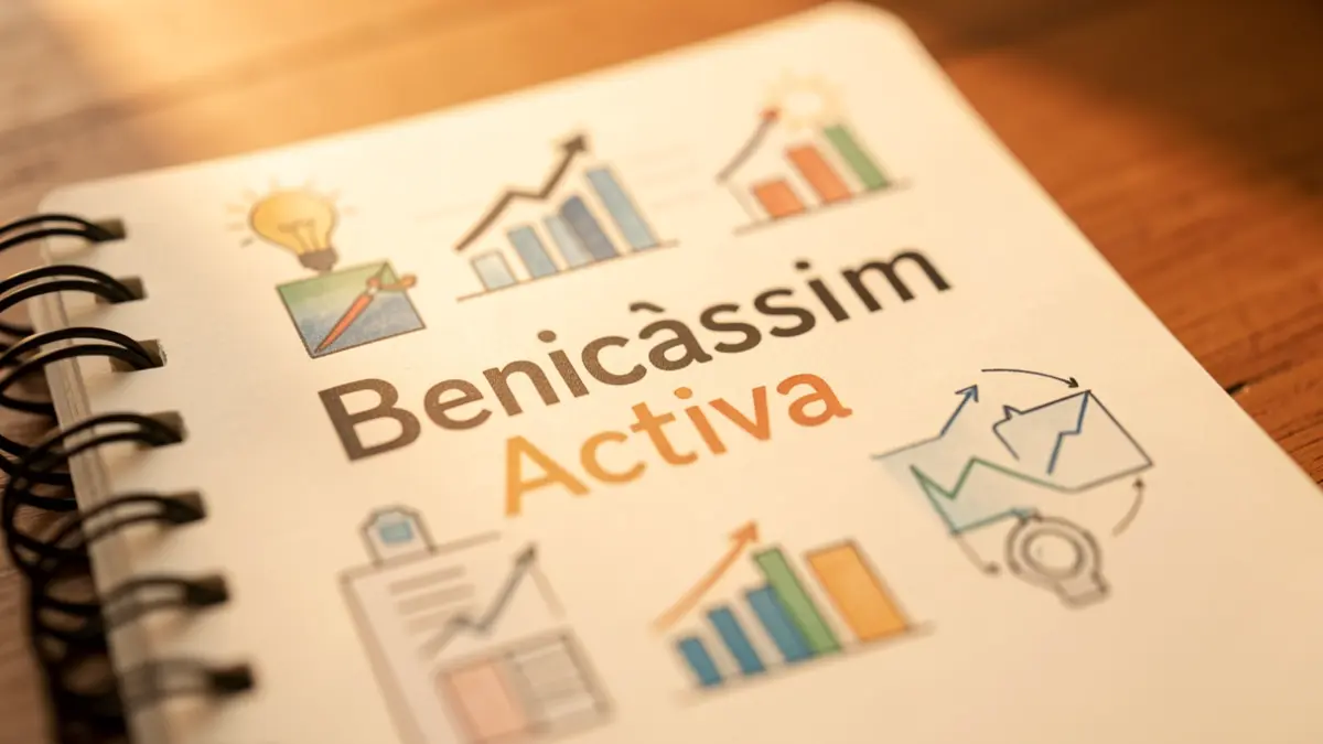 Generic image of business documents and innovation symbols.