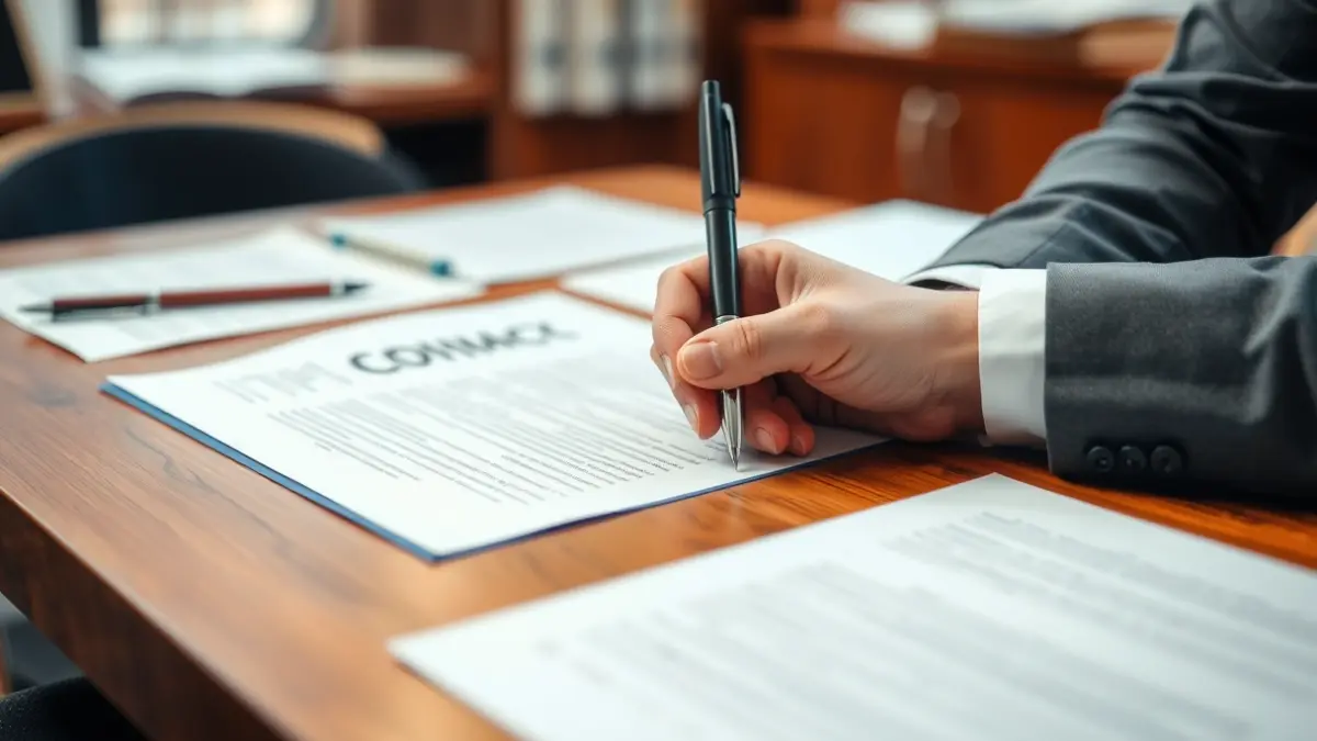 Generic image of hands signing a document, symbolizing the formalization of employment contracts.