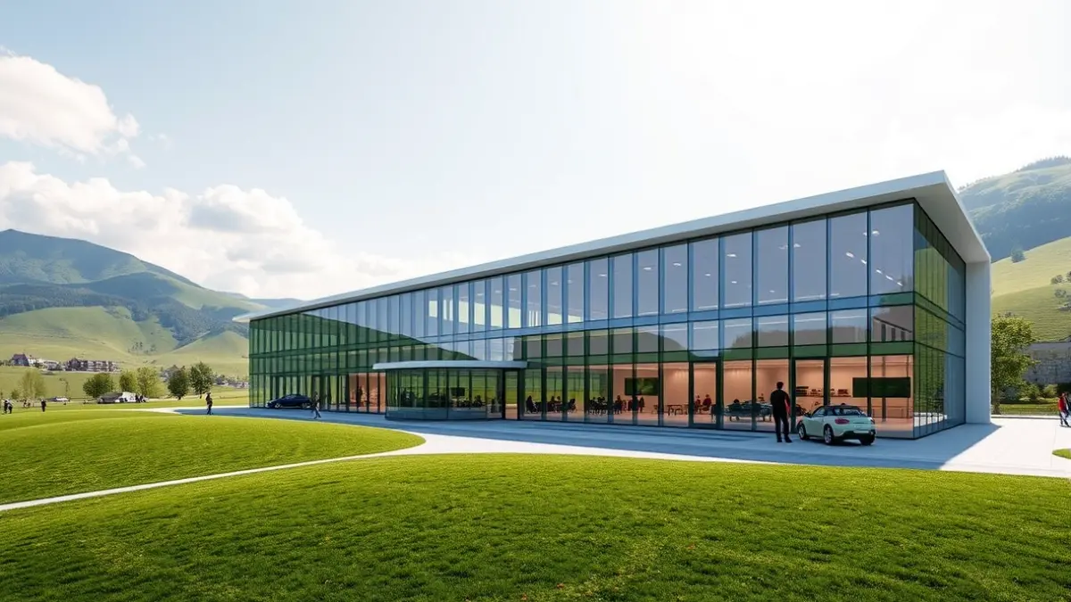 Architectural image of the Automotive Intelligence Center expansion in Bizkaia.