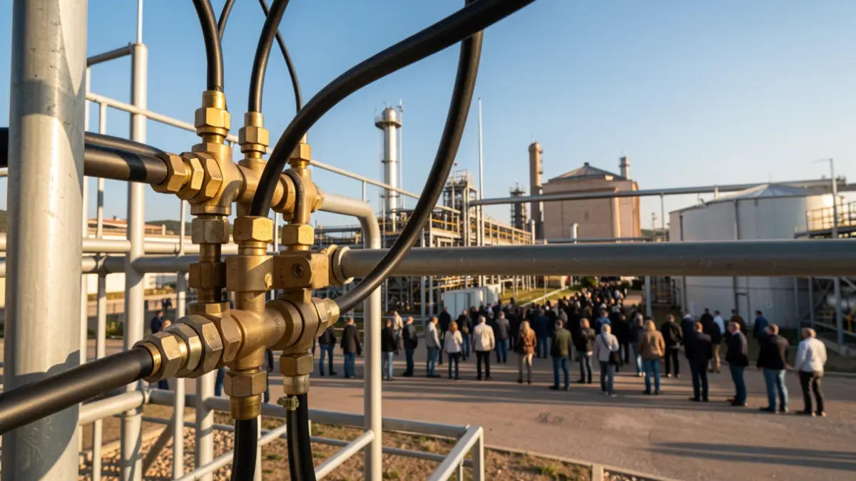 Generic image of electrical infrastructure in an industrial park.