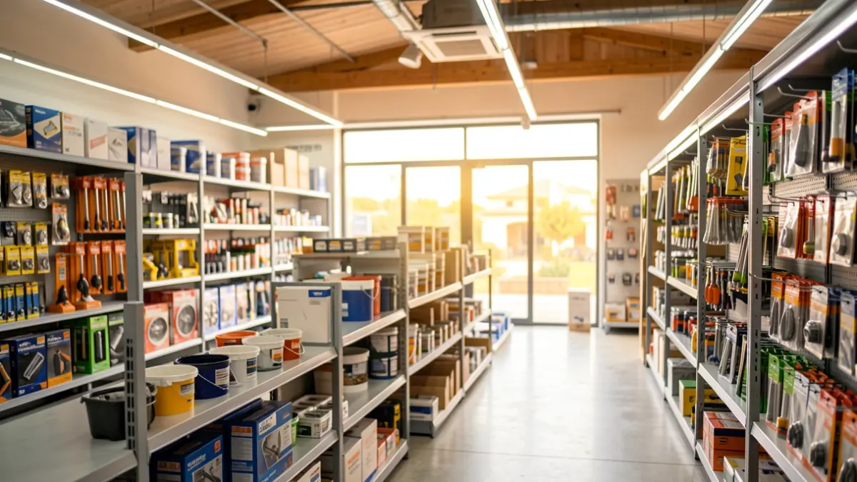 Interior of a large DIY and construction retail store in San Fernando.