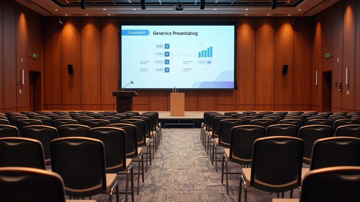 Imagen genérica de un evento o conferencia profesional.