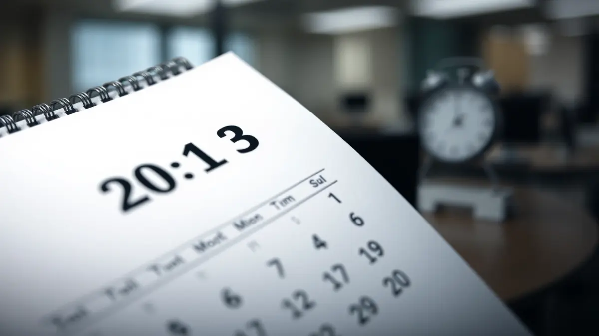 Generic image of a calendar with a marked date, symbolizing sick leave duration.