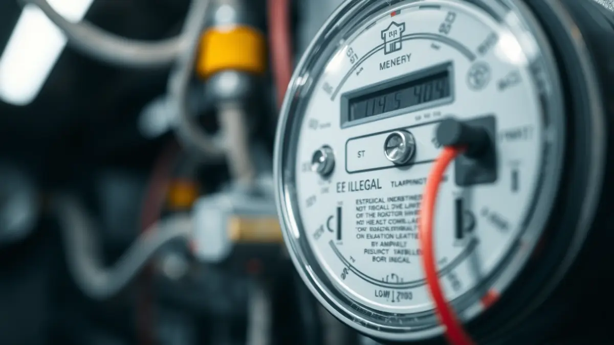 Generic image of a tampered electricity meter, symbolizing electricity fraud.
