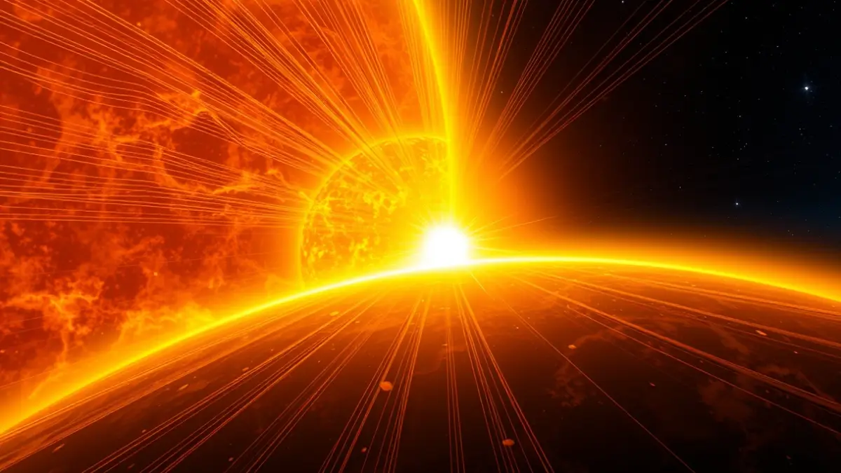 Image of the solar corona with energy nanojets, representing the scientific discovery.