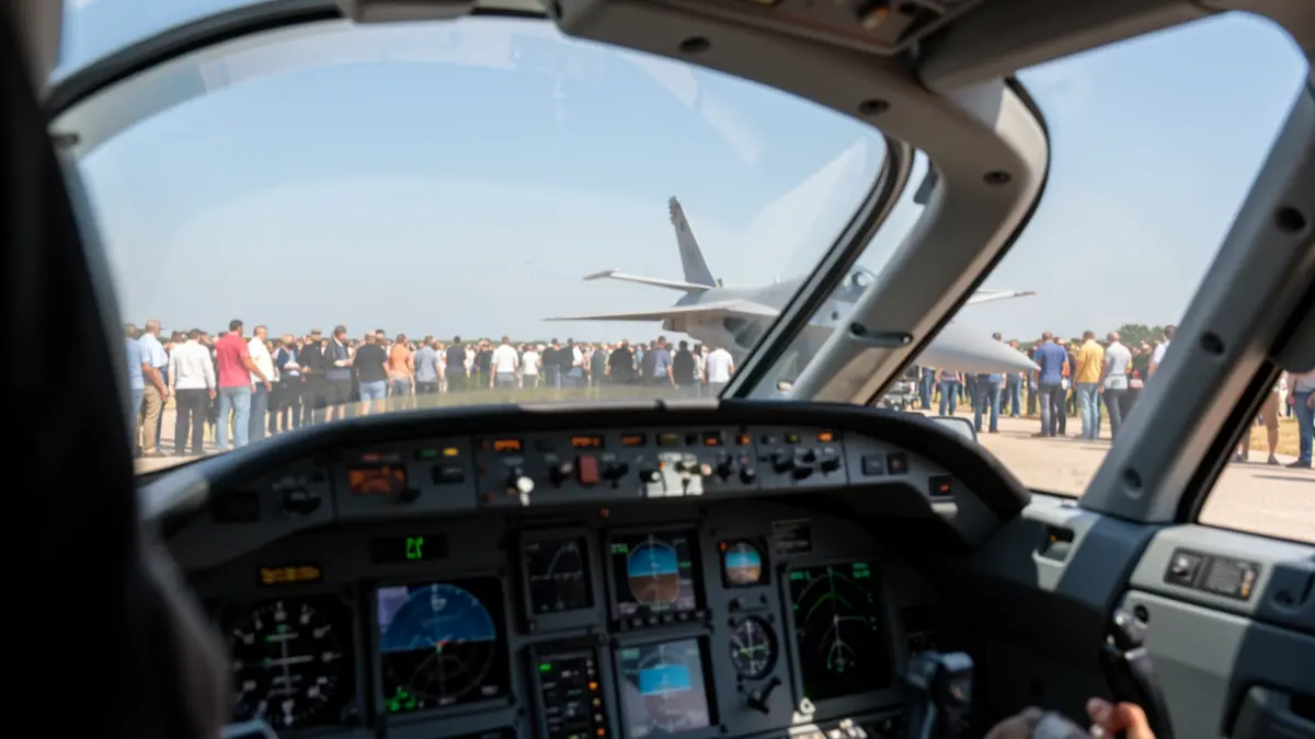 Generic image of a Eurofighter combat aircraft cockpit interior.