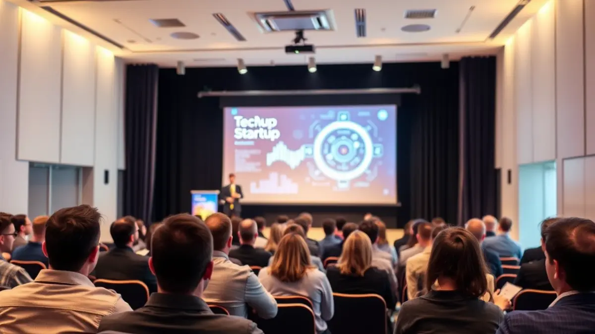 Imagen genérica de un evento tecnológico o de presentación de startups.