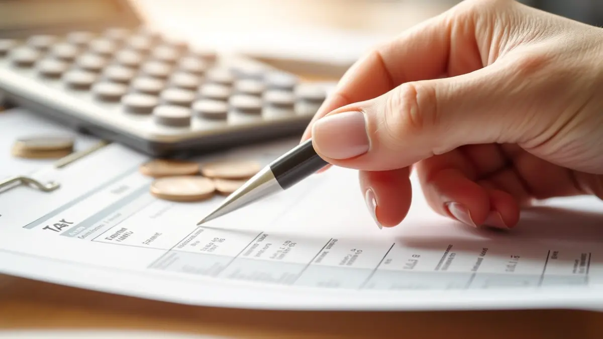 Generic image of a person filling out a tax form.