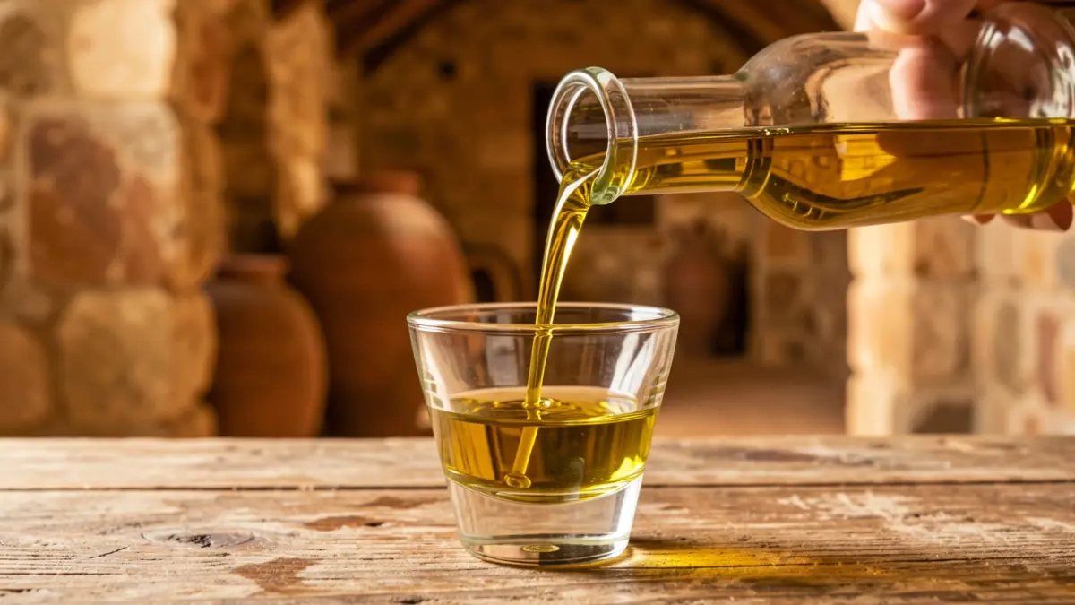 Imagen genérica de aceite de oliva virgen extra en una cata profesional.