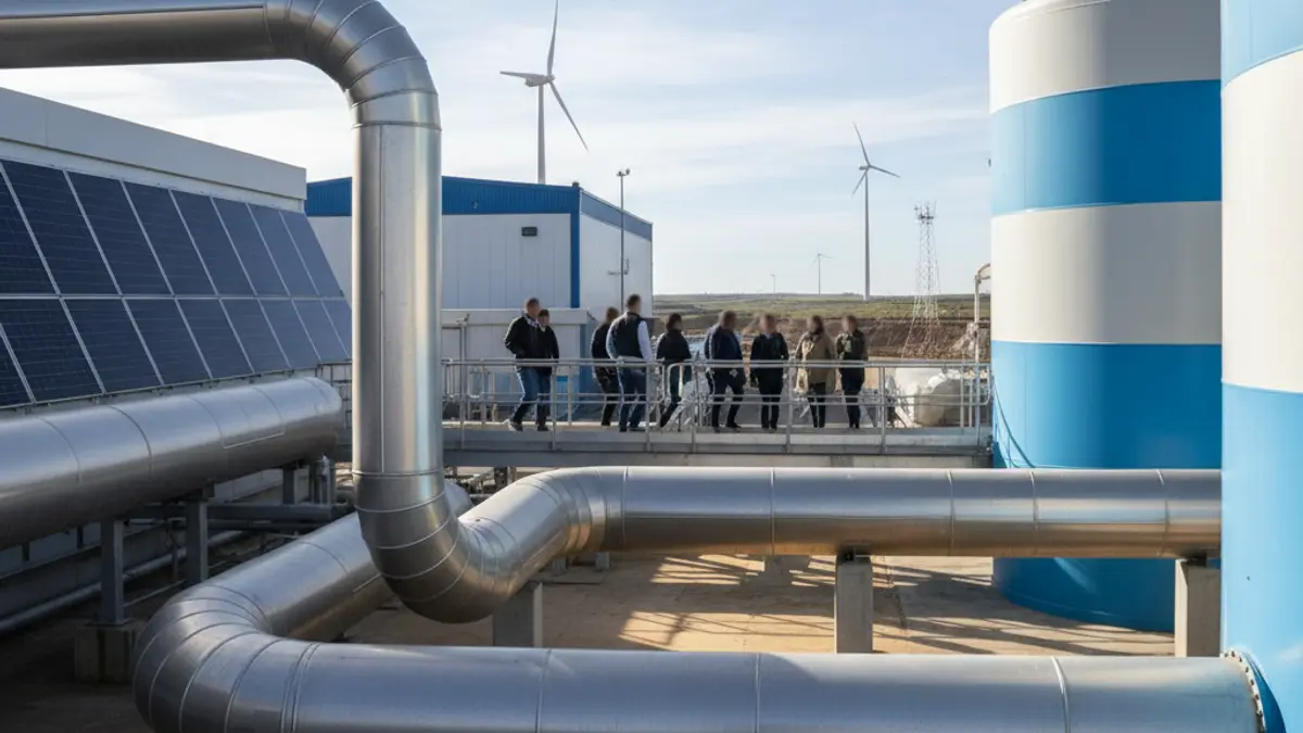 Image of a green hydrogen production plant in Huelva.