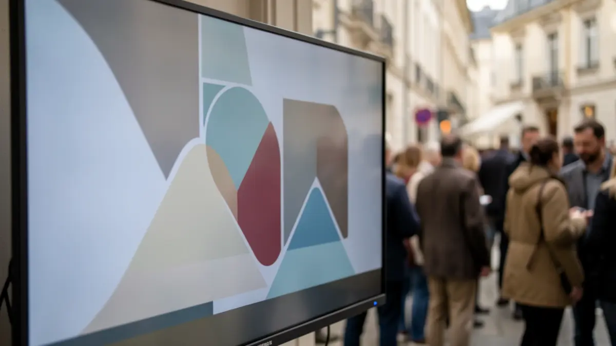 Imagen genérica de una pantalla de televisión con gráficos abstractos, representando el lanzamiento de un nuevo canal de TDT.