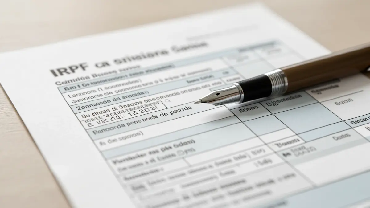Generic image of a Spanish tax form with a pen.