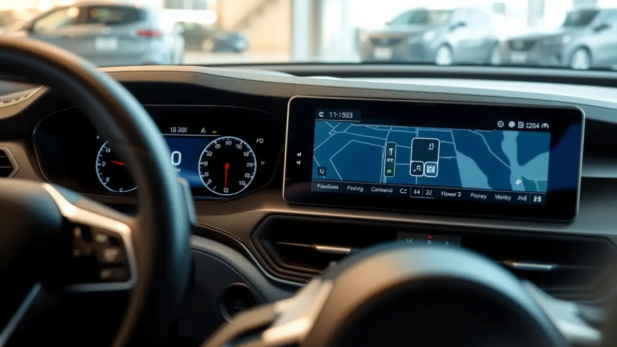 Generic image of a modern car interior with a digital screen.