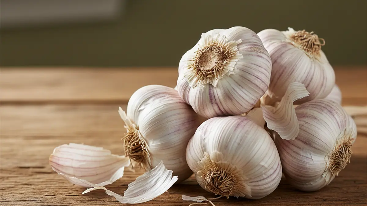 Generic image of fresh garlic bulbs ready for harvest.