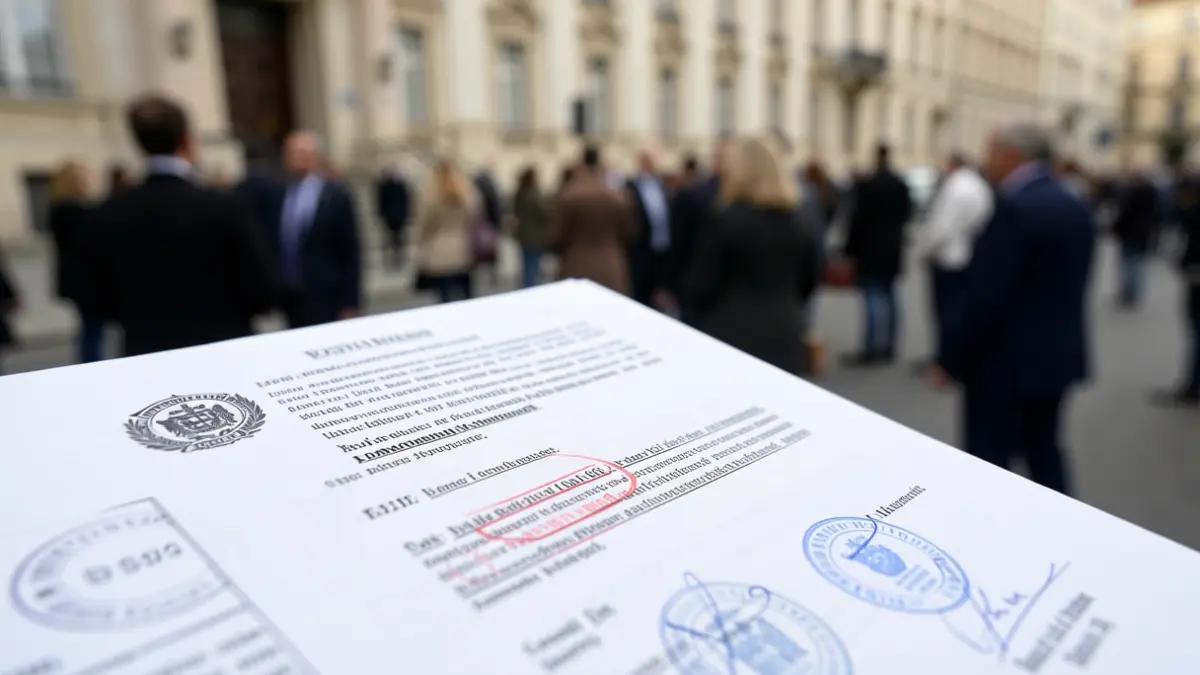 Imagen genérica de un documento legal con sellos oficiales.