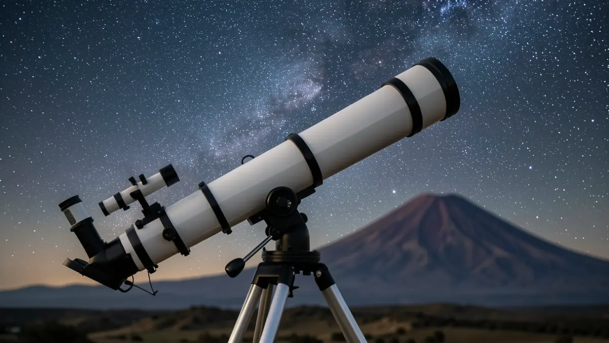 Generic image of a large astronomical telescope under a starry sky.