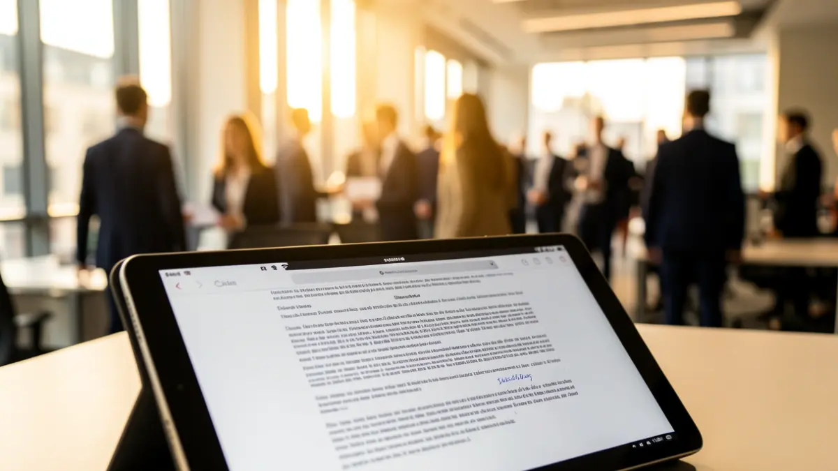 Imagen genérica de un documento legal en una tableta digital.
