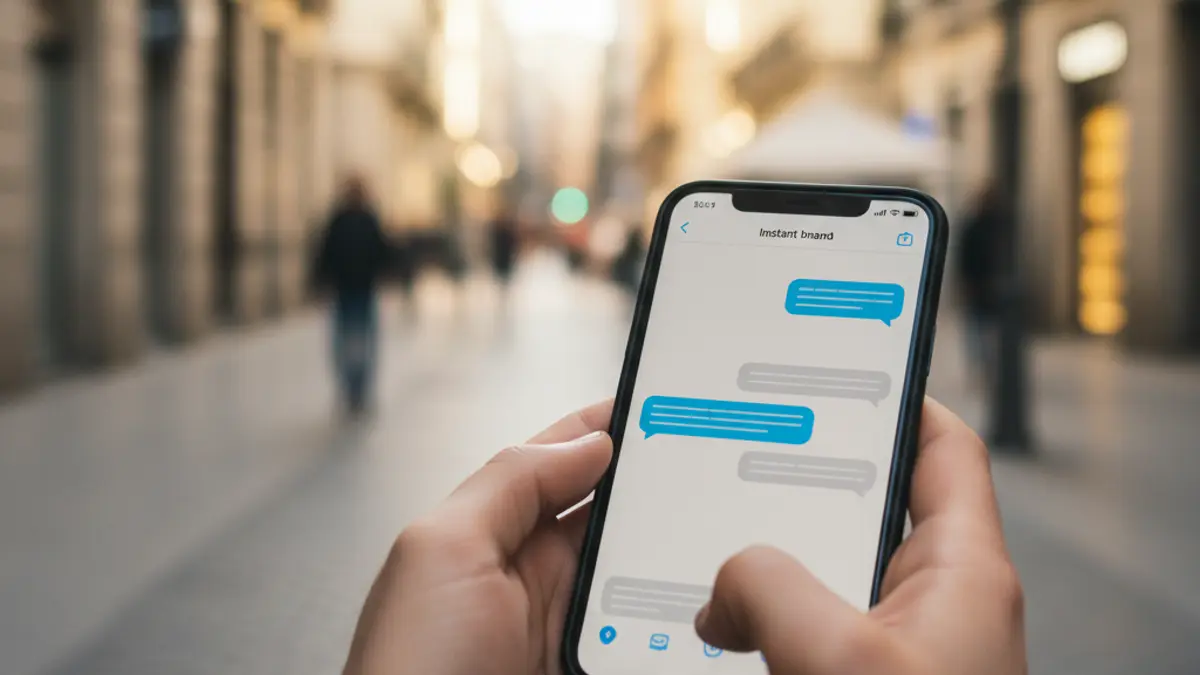 Imagen genérica de un teléfono móvil con una aplicación de mensajería instantánea.