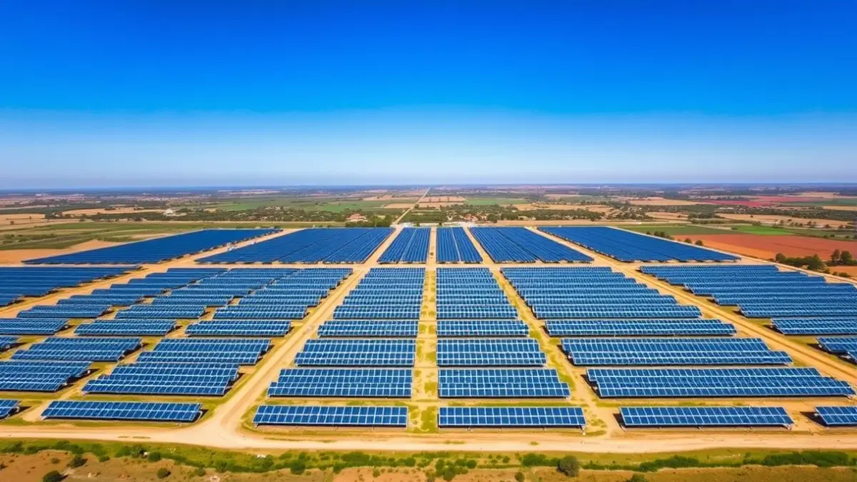 Imagen genérica de una planta fotovoltaica en un paisaje rural valenciano.