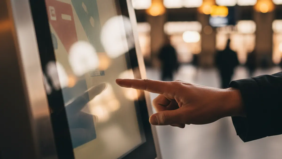 Generic image of a ticket vending machine at a train station.