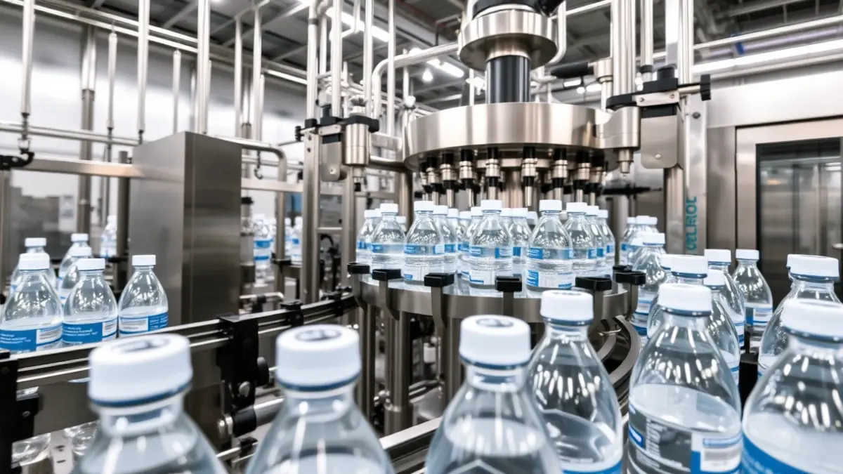 Imagen genérica de una planta embotelladora de agua.