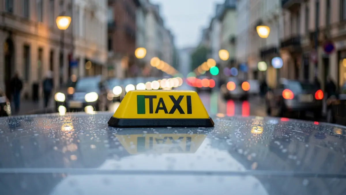 Imagen genérica de un servicio de taxi en una calle urbana.