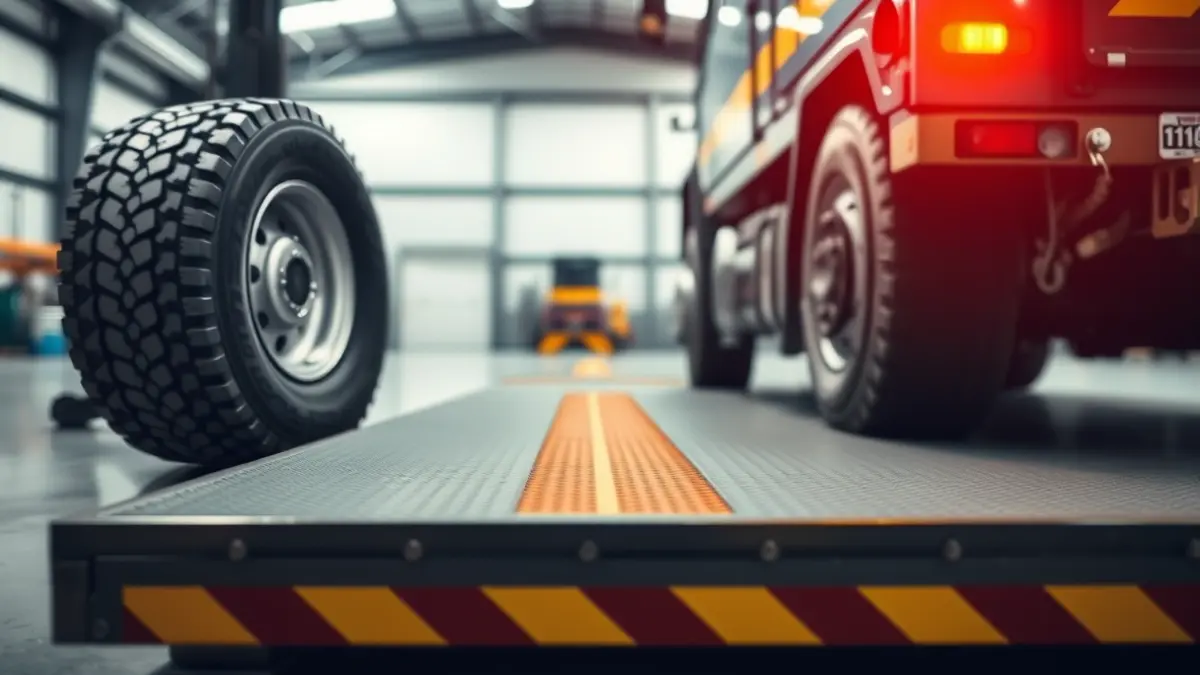 Generic image of an industrial scale with a truck wheel