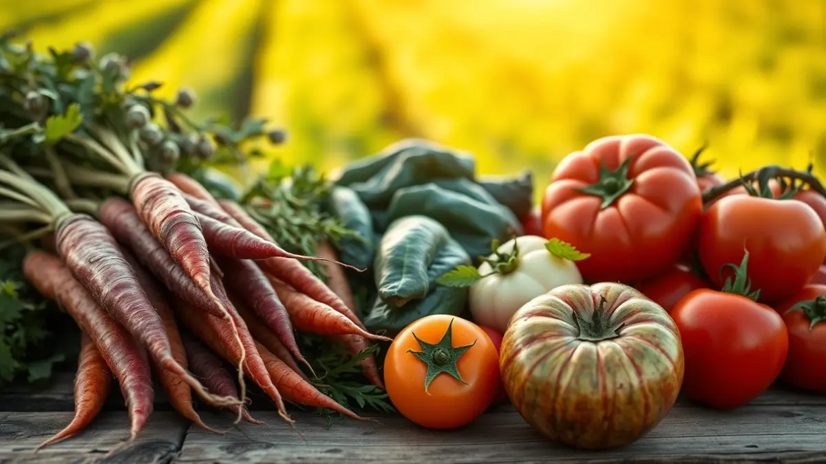 Fresh, traditional vegetables harvested from the garden, ready for distribution.