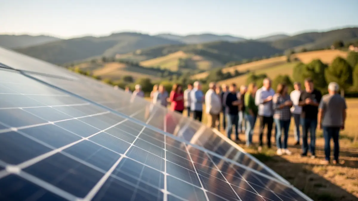 Imagen genérica de paneles solares en un entorno rural catalán.