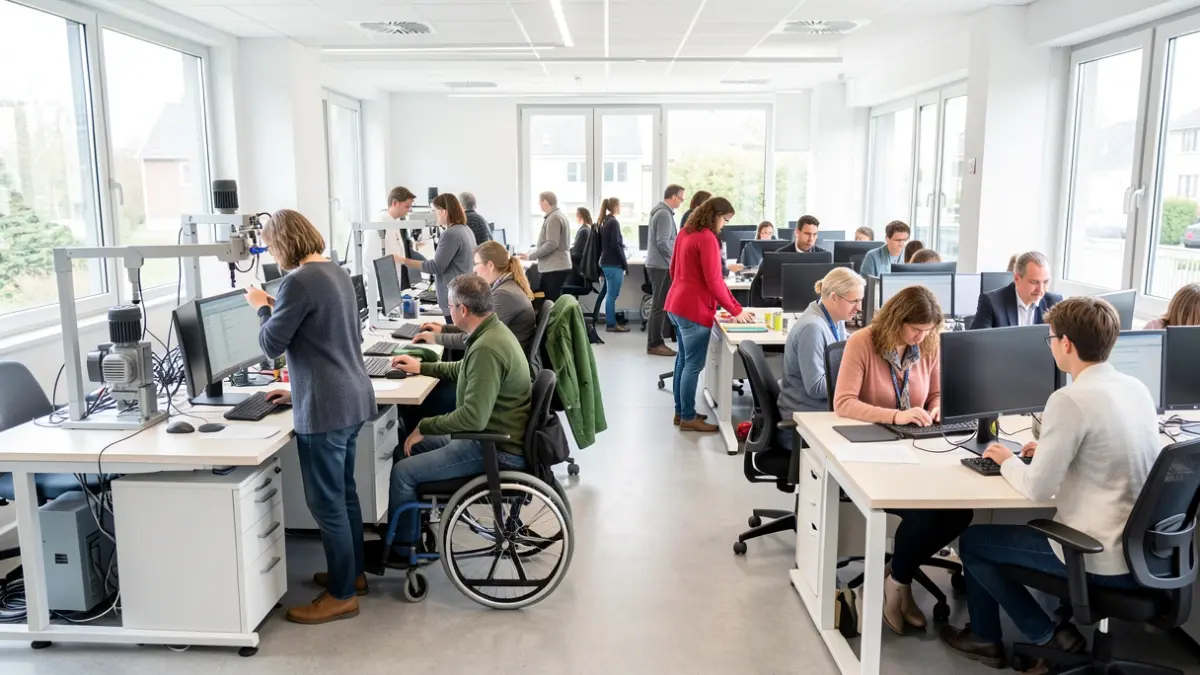 Imagen genérica: Empleados de Indesa trabajando, destacando la diversidad e inclusión.