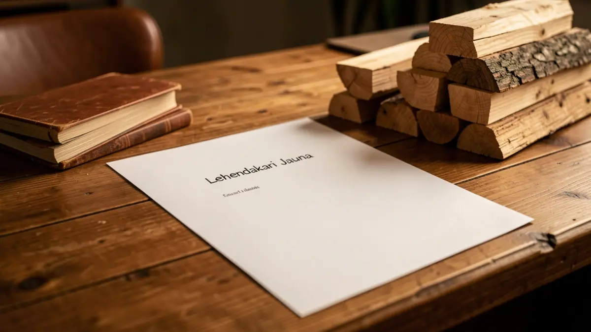 Imagen genérica: Una carta y troncos de madera.