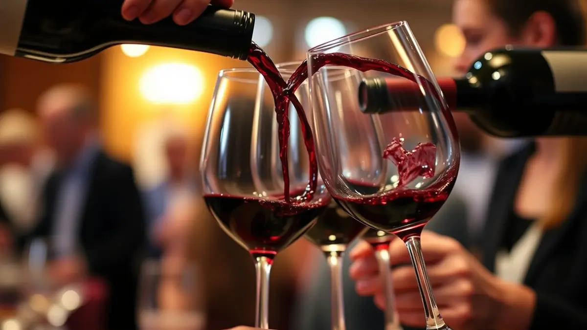 Generic image of a wine tasting at a fair.