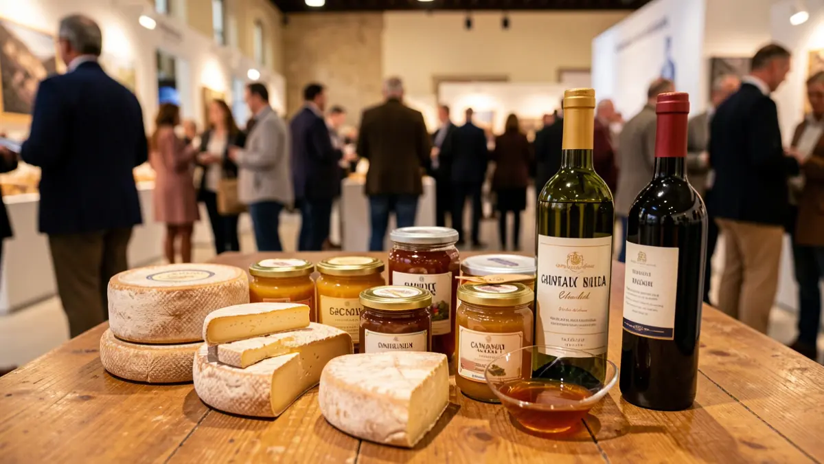Display of local products from La Gomera at a gastronomic fair.