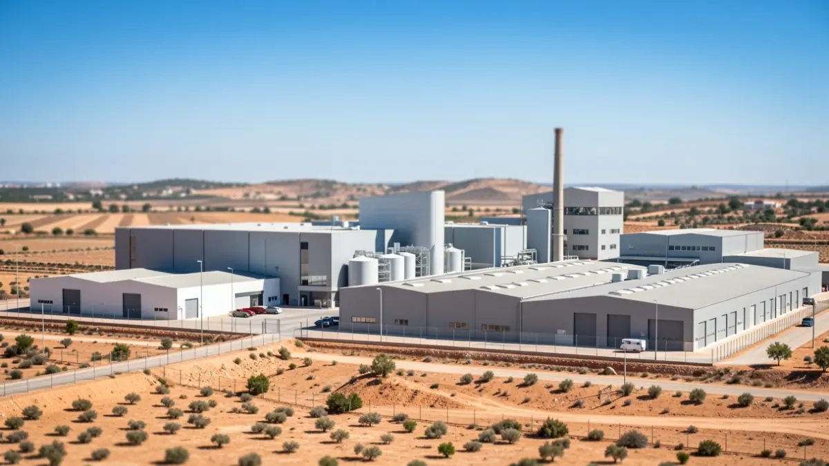 Imagen genérica de un complejo industrial moderno en Andalucía.