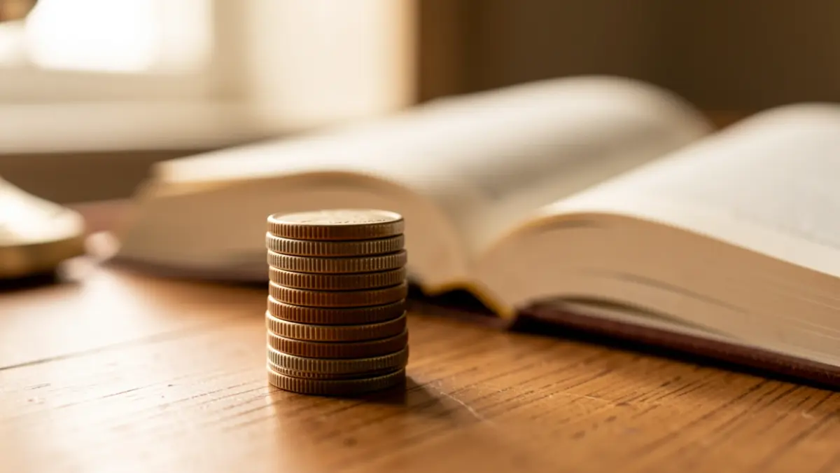 Imagen genérica de libros y monedas representando la inversión en educación.