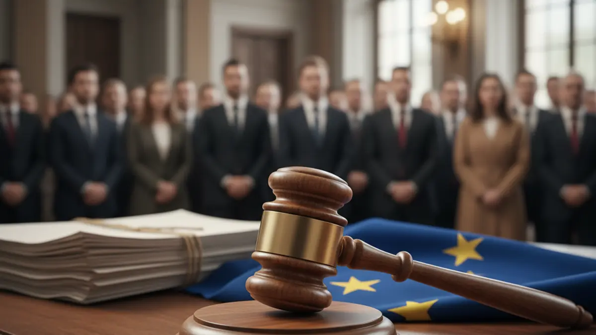 Generic image of a judge's gavel on a wooden desk, with blurred legal documents in the background.