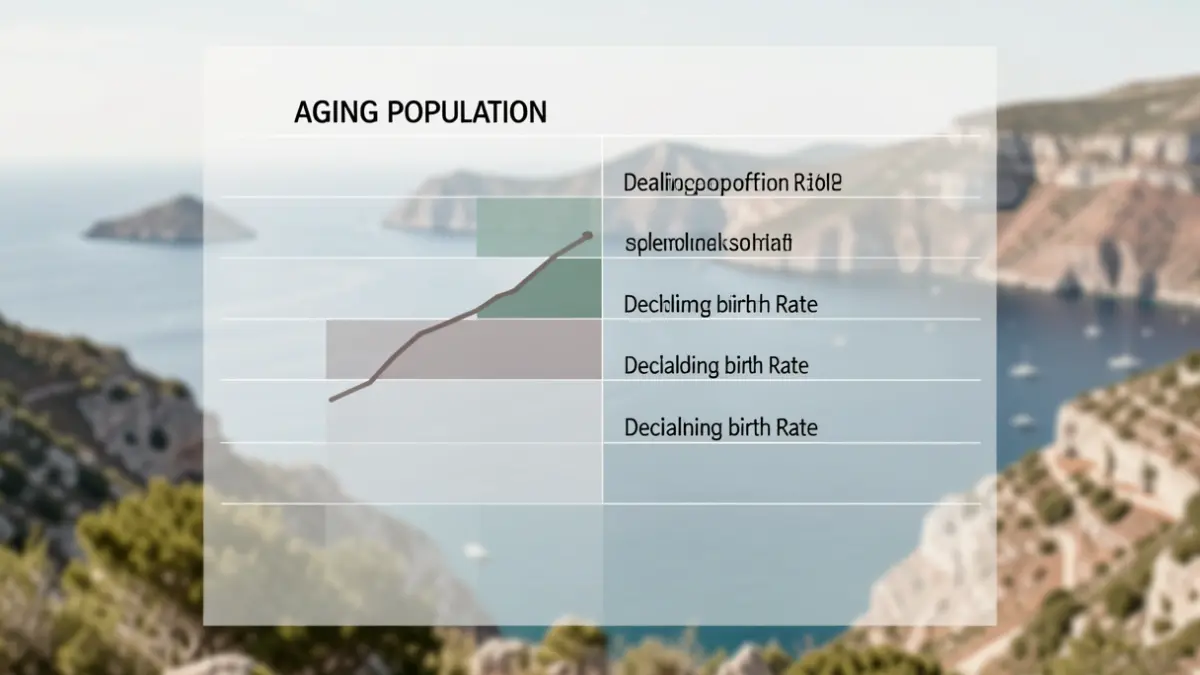 Gráfico demográfico que muestra el envejecimiento de la población en Canarias.