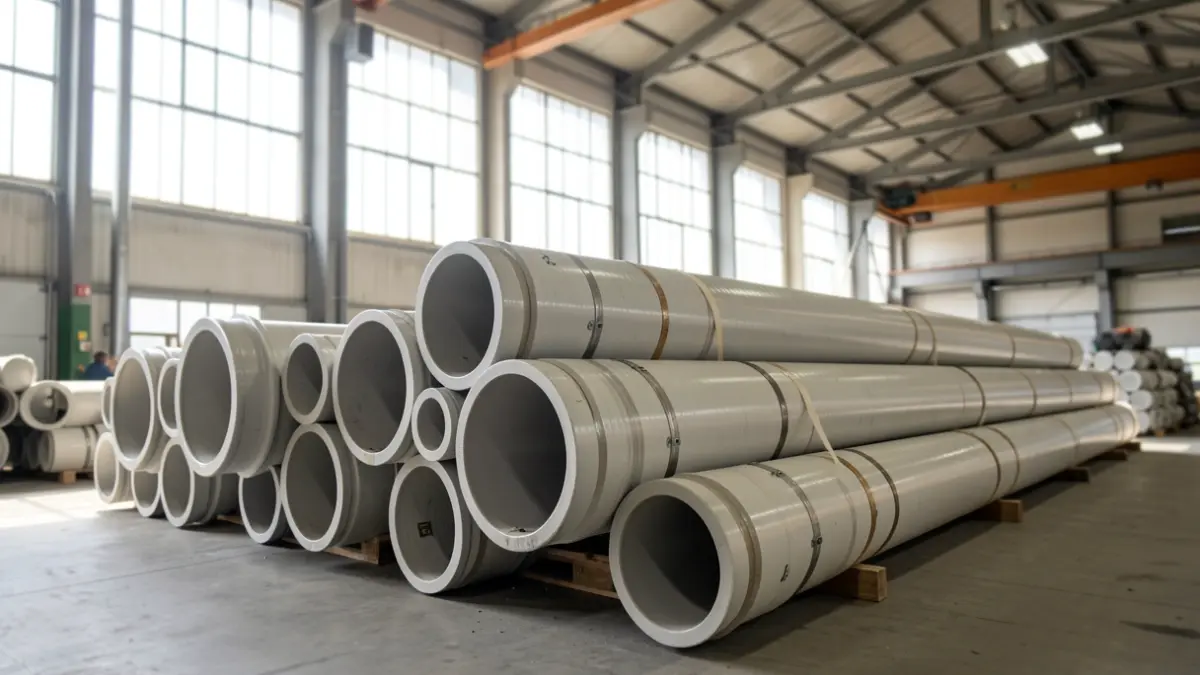 Imagen genérica de tuberías industriales en una planta de fabricación.