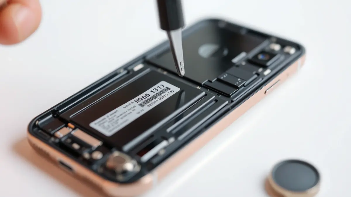 Imagen genérica de un teléfono móvil siendo abierto para cambiar la batería.