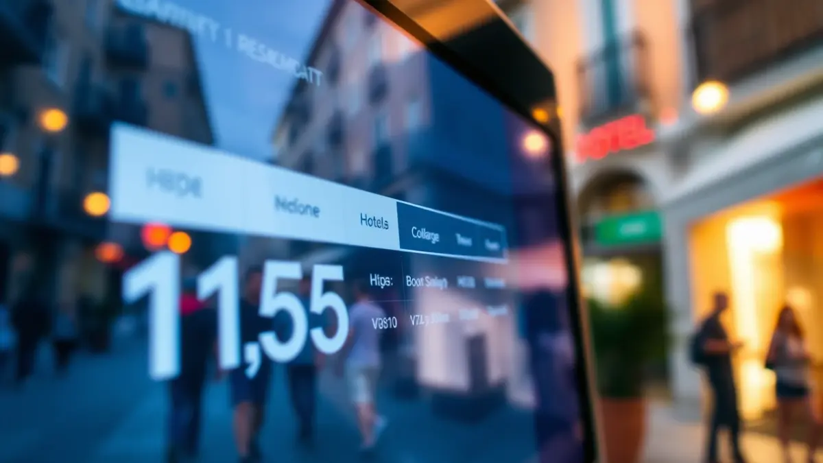 Imagen genérica de una pantalla de reservas de hotel con datos de ocupación.