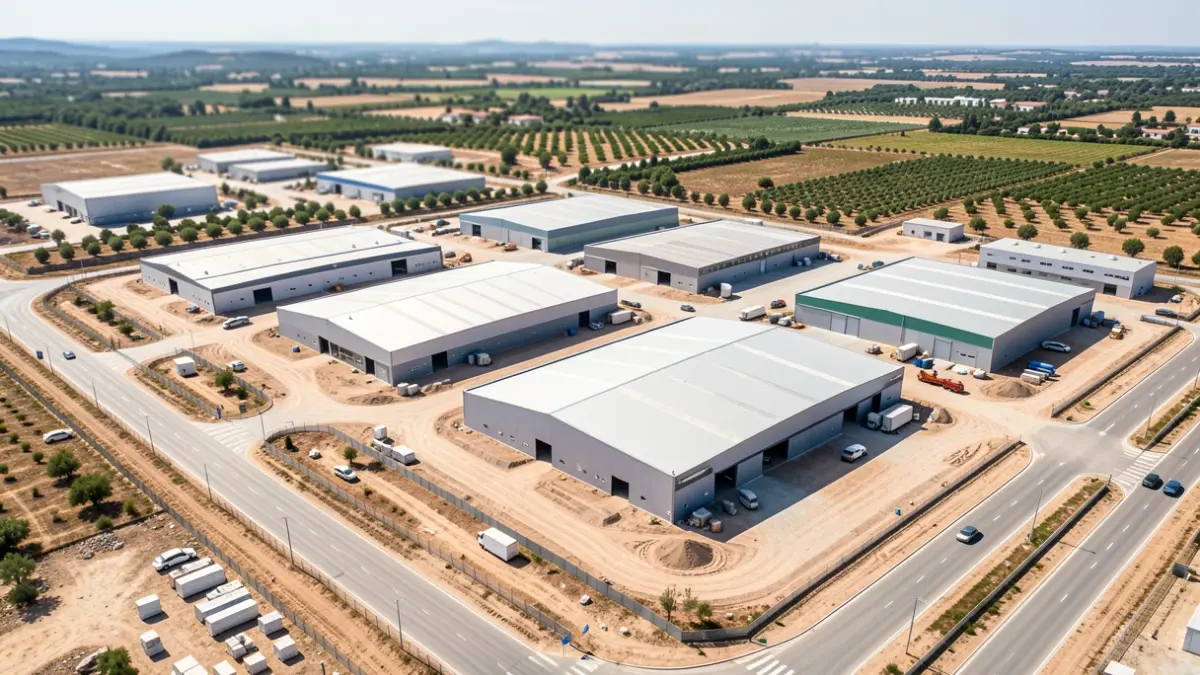 Imagen genérica de un polígono industrial en construcción.
