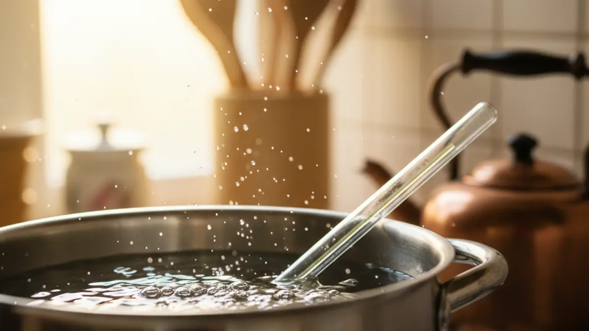 Imagen genérica de un termómetro en una olla con agua calentándose lentamente, simbolizando un cambio gradual.