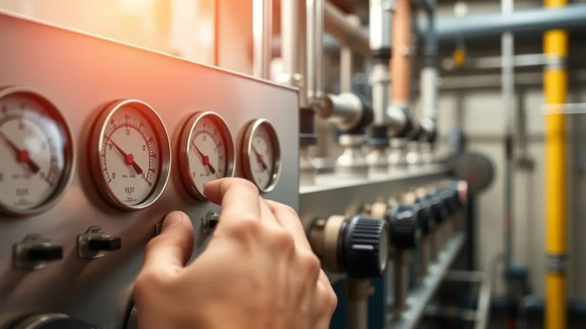 Imagen genérica de un panel de control en una planta de tratamiento de agua.