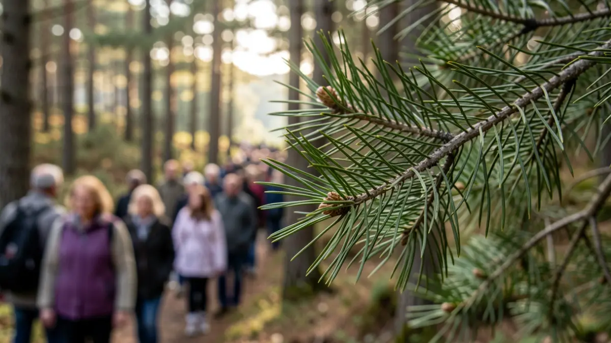 Imagen genérica de pinos en un bosque gallego.