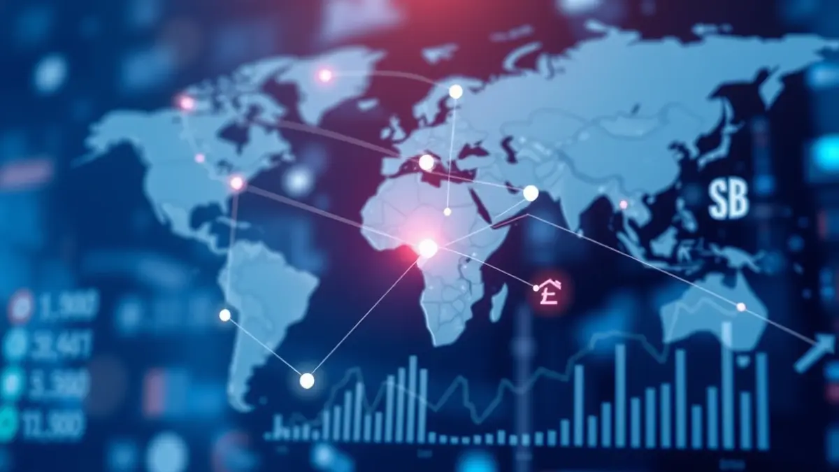 Generic image of global business connections and financial graphs.